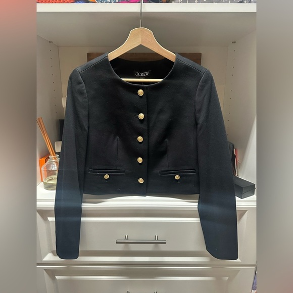 J. Crew Black Cropped Lady Jacket in Stretch Twill - Picture 3 of 6